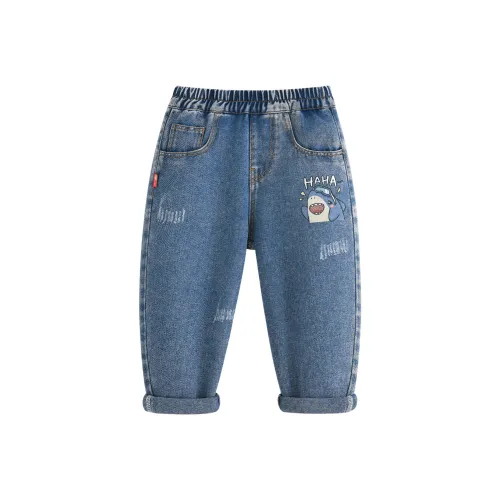 Cotton Jeans Baby HEY Shark Denim Blue Pants Хлопок Джинсы Малыш HEY Shark Деним Синий Брюки