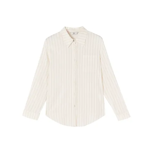 XIANGYING Рубашка Женская Бежевая Кофейная