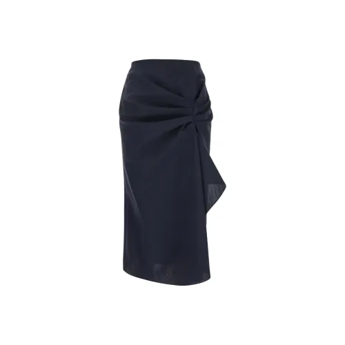 Alexander McQueen SS25 Повседневный Длинный Юбка Женские Синий