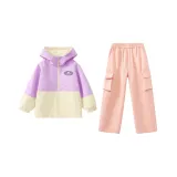 Фиолетовая куртка + розовые карго штаны [Весна-осень]