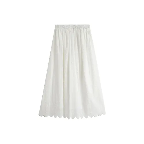 Inman Повседневный Длинный Юбка Женские Pearl White