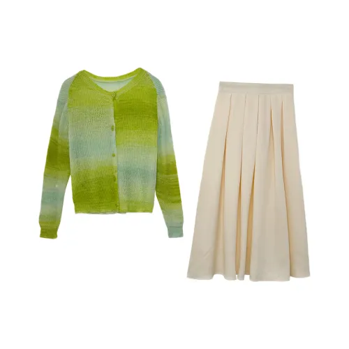Icicofficial Комплект с юбкой Женские Градиент Зеленый