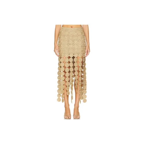 SIMON MILLER Повседневный Длинный Юбка Женские Золотой