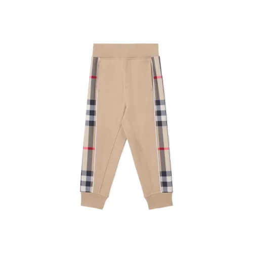 Burberry Брюки Детская одежда Check Панель SS22 Мальчики CAMEL Детский