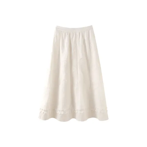 Miss Chipmunk Повседневный Длинный Юбка Женская Белая
