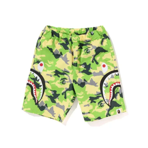 A BATHING APE WOODLAND CAMO Боковая сторона Акула Пляжные шорты Дошкольный Травяной зеленый