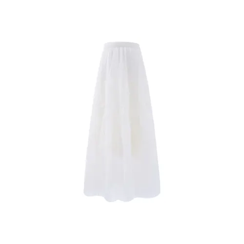 Blovelan Повседневный Длинный Юбка Женская Кремовый Абрикос