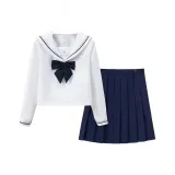 Белый, длинный рукав, комплект (включает галстуки-бабочки)