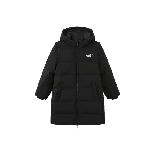 PUMA Пуховик Sportstyle Collection BIG WISESHIELD Логотип LONG DOWN Пальто Черный Детский
