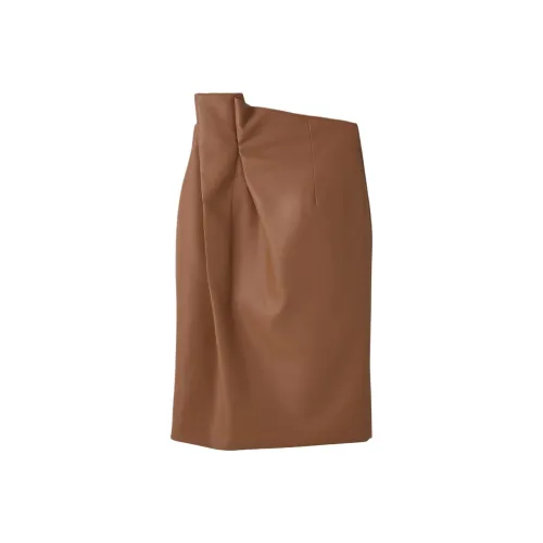 RECTO FW24 Victor Карандашная юбка из искусственной кожи повседневная длинная женская CAMEL CAMEL