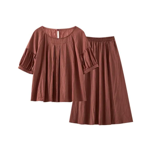 OUNIXUE Комплект с юбкой Женские Бордовый