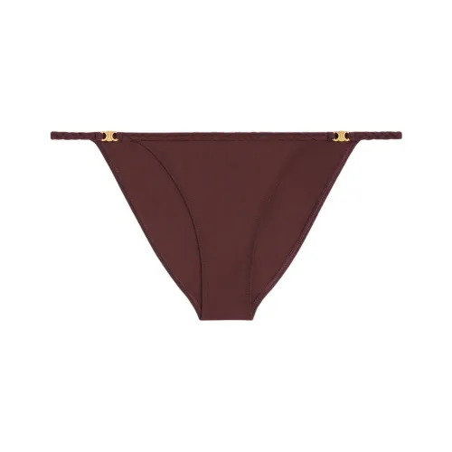 CELINE Triomphe Купальник Низ в Матовом Джерси Бикини Женские Коричневый
