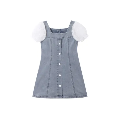 Annil Детское платье для подростков средний синий деним