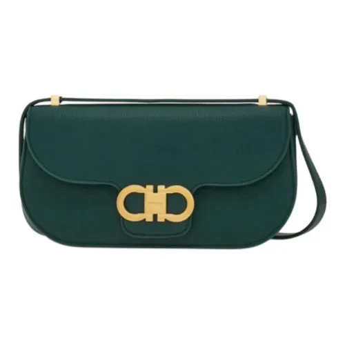 FERRAGAMO Коровья кожа Сумка через плечо Мини Женская Зеленая