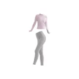 Набор для йоги (Тихий фиолетовый топ + Серые штаны для йоги)