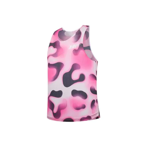 QIAODAN Feiying Бег Майка Мужская Розовая Черная Леопардовый Принт Смешанный С принтом