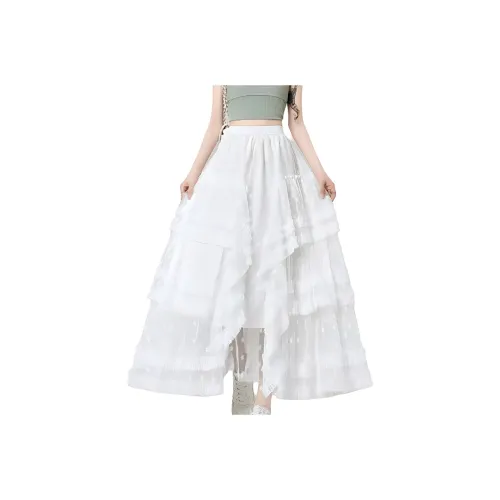 HTHK Повседневный Длинный Юбка Женская Белая