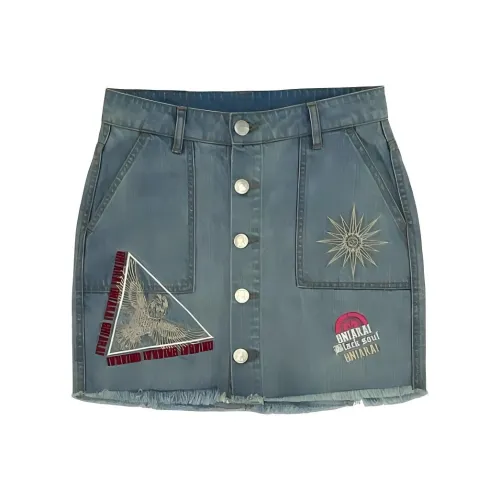 ONIARAI Джинсовые короткие юбки Женские Джинсовый синий