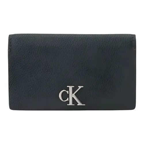 Клатч и кошелек Calvin Klein из коровьей кожи женский темно-зеленый