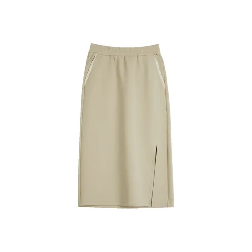 ELLE Повседневный Длинный Юбка Женская Светло-Зеленая