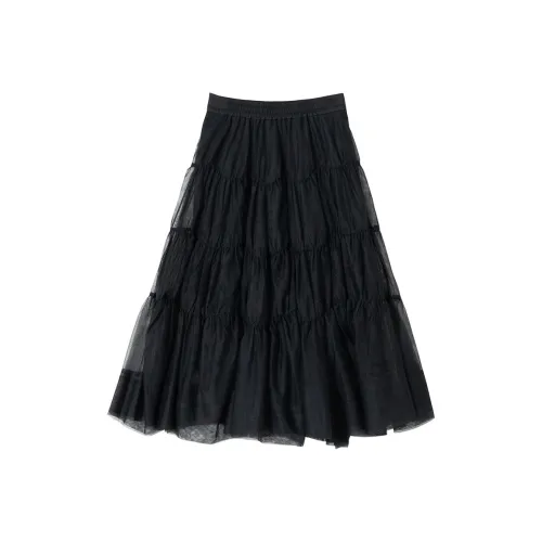 SOON FLOWER Повседневная длинная юбка женская черная