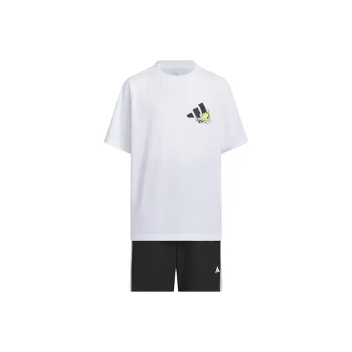 Adidas Повседневная спортивная одежда Graphic Tee Набор Белый Черный для детей 3-7 лет
