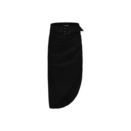 GIMING Повседневный Длинный Юбка Женская Черная