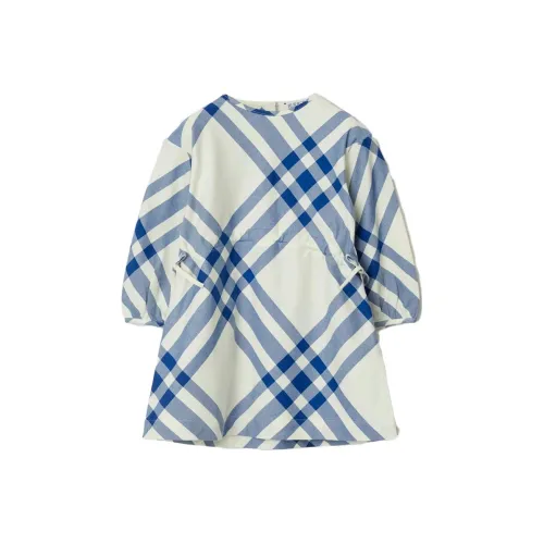 Burberry Платье Check Хлопок Платье Синий Младенец и Малыш