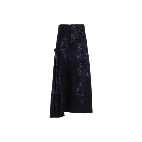 Yohji Yamamoto Морской синий Женские Повседневные Длинные Юбки