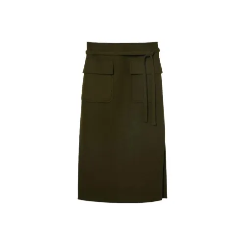 GUCCI Повседневный Длинный Юбка Женская Оливково-зеленая