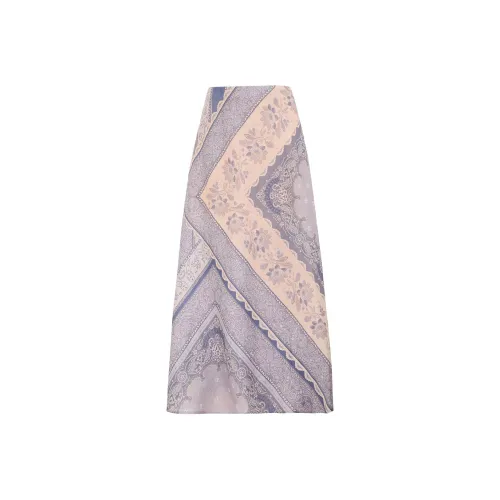 Zimmermann SS25 Повседневный Длинный Юбка Женские Синий