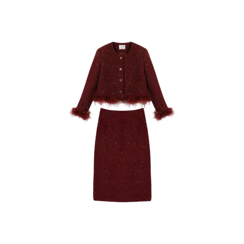 XIANGYING Комплект с юбкой Женские Красный