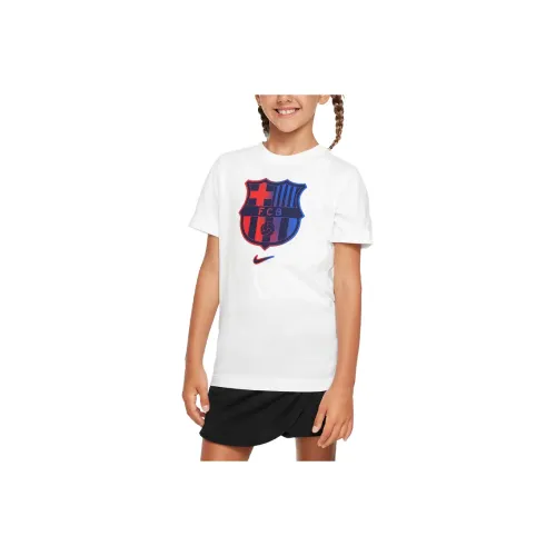 Nike FC T-Shirt Barcelona White Teenagers