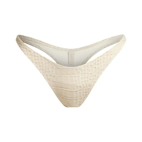 SKIMS SS25 Фирменный Плавательный Стринг Бикини Низ Плавки Женские EGRET Крокодил Принт Белая Цапля Крокодил Принт