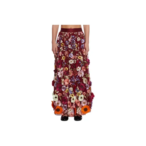 Dolls Kill Sugar Thrillz Beautiful Seductress Floral Maxi Skirt Casual Long Skirt Women's Burgundy Бургунди