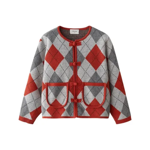 EN HENN Детский топ красно-серого цвета с контрастным дизайном для малышей