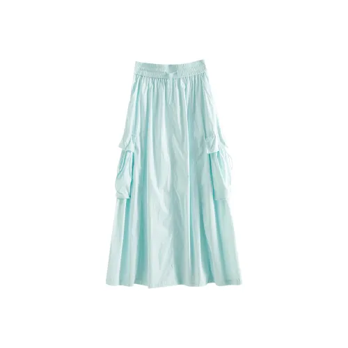 FANSILANEN Повседневный Длинный Юбка Женские Glacier Blue