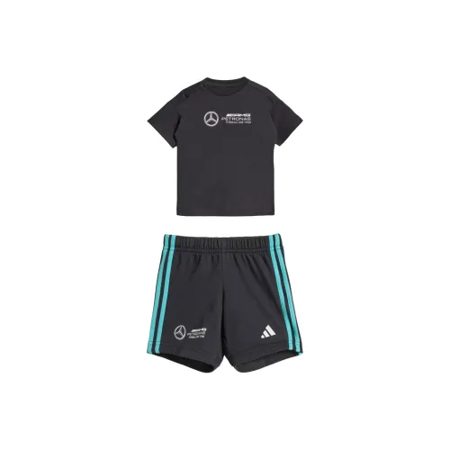 Adidas x Mercedes AMG Petronas F1 Повседневная спортивная одежда Команда SS25 DNA Черный Белый Для малышей и детей дошкольного возраста