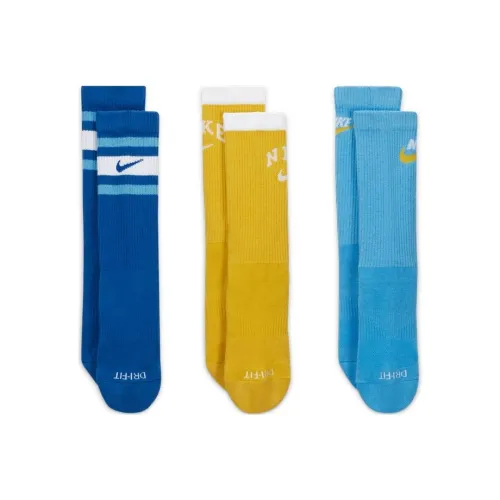 NIKE 3 шт Желтый/Темно-синий/Светло-синий Kids Носки