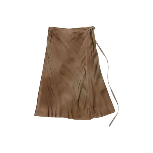 Acne Studios SS25 Повседневный Длинный Юбка Женские Золотой Пальма