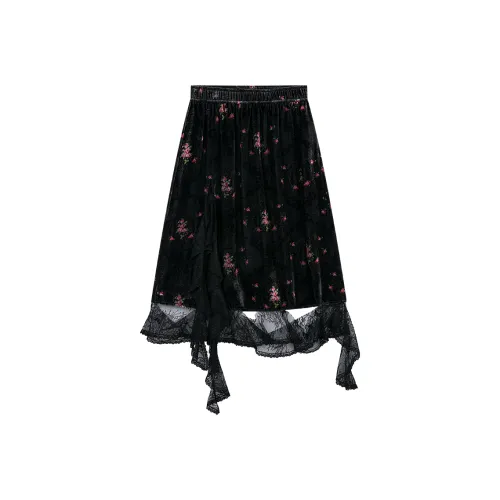 UOOYAA Повседневный длинный юбка женский с принтом