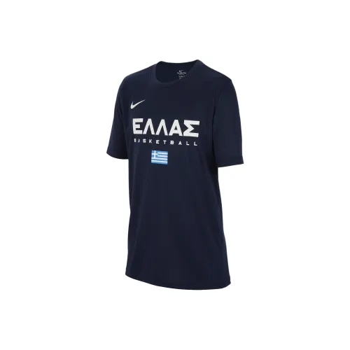 nike Dri Fit T-рубашка Греция Коллегиальный морской синий Подростки