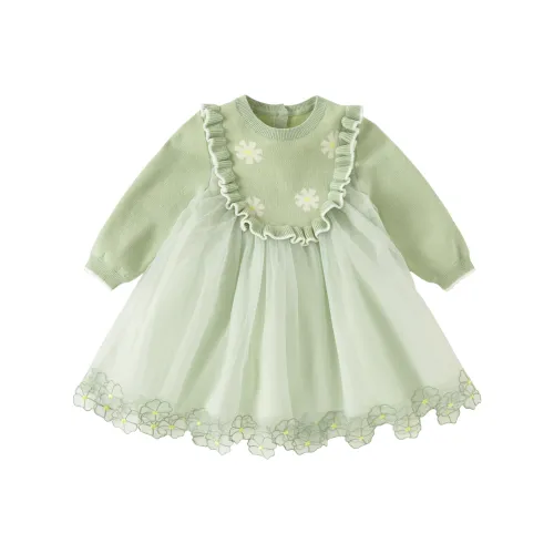 DAVE&BELLA Горохово-зеленый Kids Платья