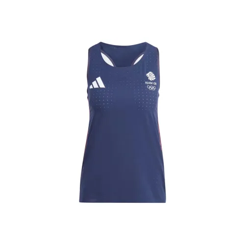 Adidas UK Track Team OLYMPICS Collection Team GB Adizero Running Tank Top Running Tank Top Women's Ink Blue