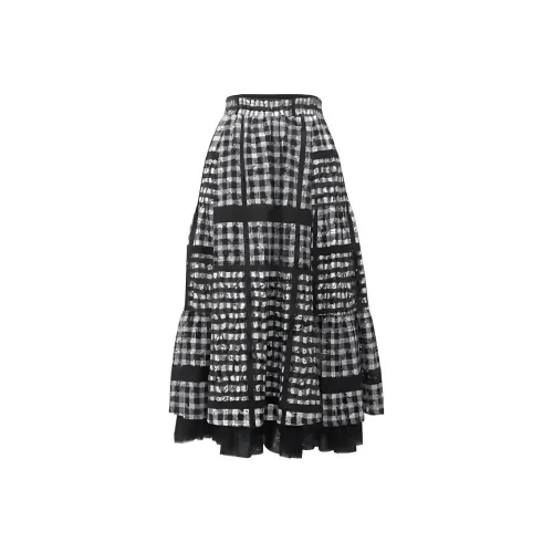 INITIAL Повседневный Длинный Юбка Женские Черный