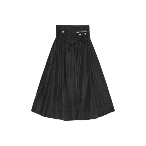 GANNI SS25 Повседневный Длинный Юбка Женские Черный