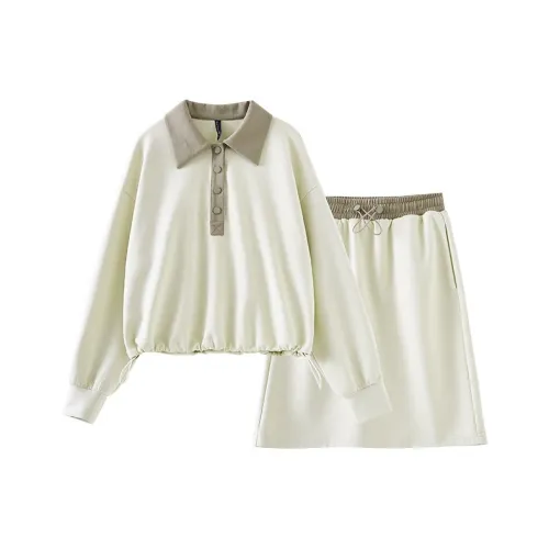 OUNIXUE Комплект с юбкой Женские Увядший зеленый