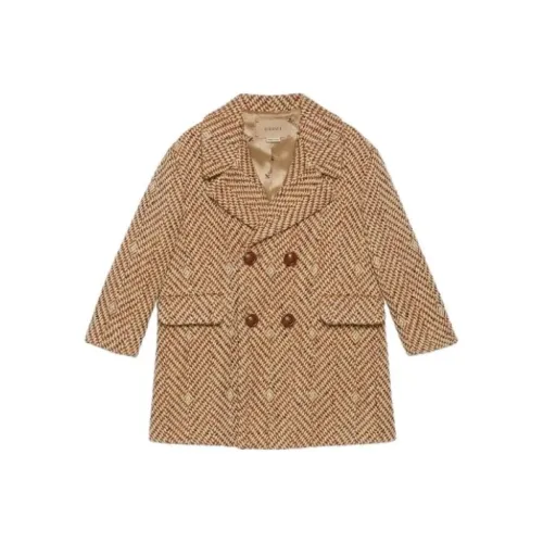 GUCCI Светло-янтарный Kids Шерстяное пальто