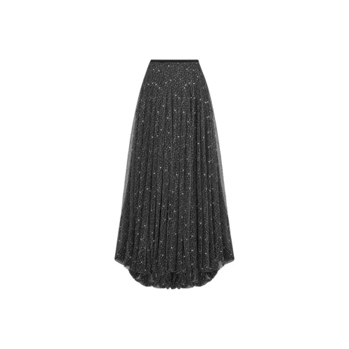 DIOR Длинная Юбка A-силуэта Повседневная Длинная Юбка Женская Черная