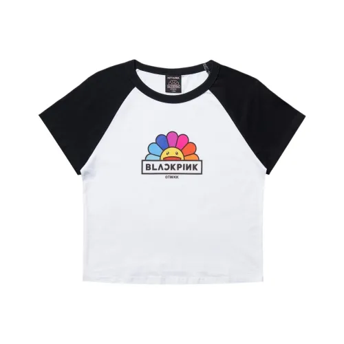 BLACKPINK X TAKASHI MURAKAMI Белые Женские Футболки
